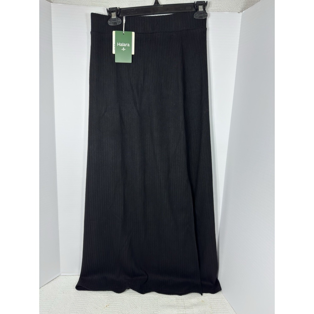 Halara Crossover Women's Ribbed Skirt Size Small Black Slit Stretch